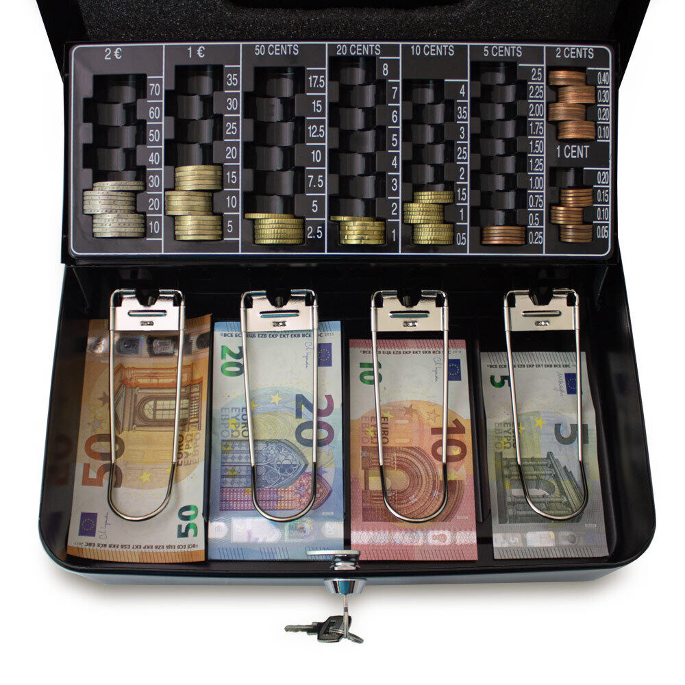 Kasetka na pieniądze Czarna BITUXX 30cm kaseta skrytka na klucz - obrazek 2