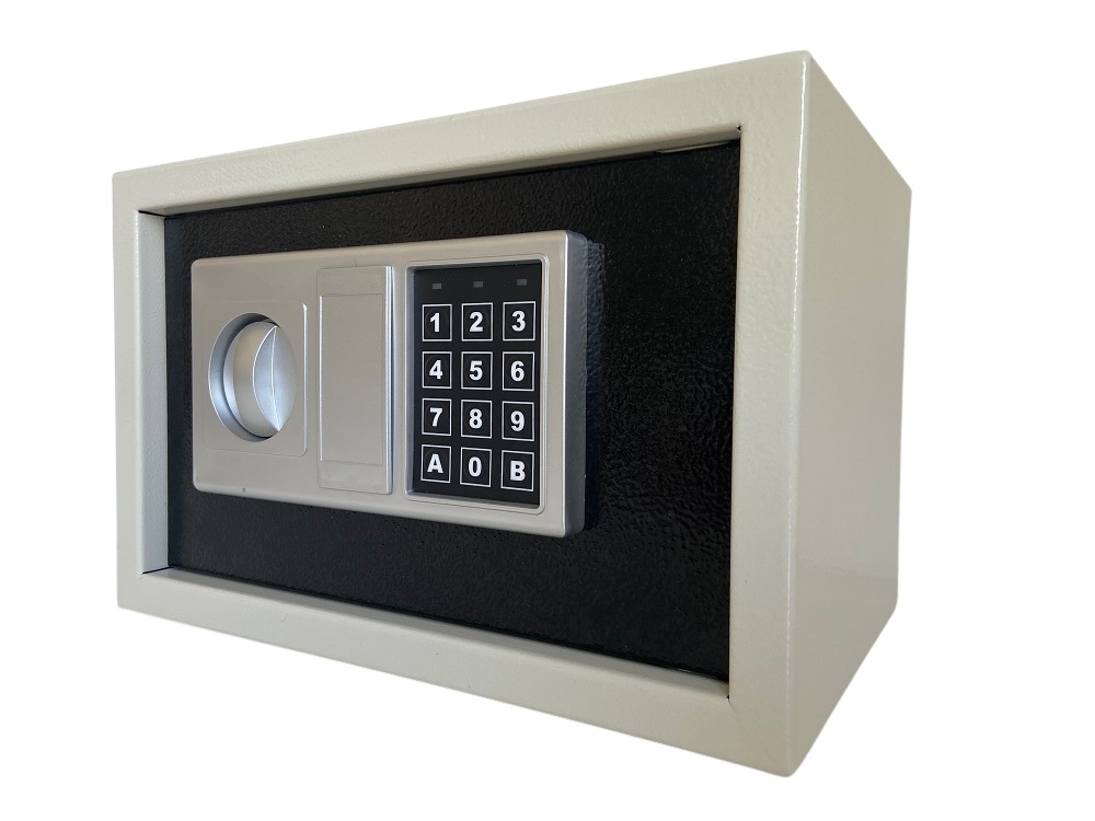Sejf domowy biurowy na zamek elektroniczny hotelowy kasa 2 klucze w zestawie