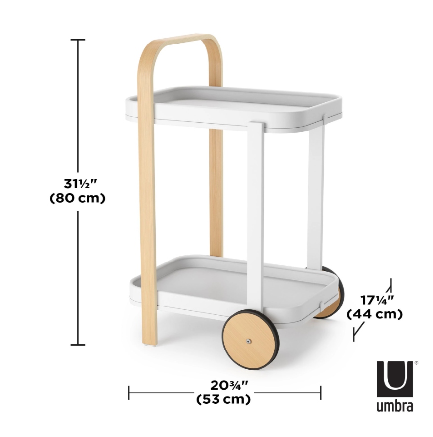 UMBRA wózek do serwowania BELLWOOD biały naturalny - obrazek 3