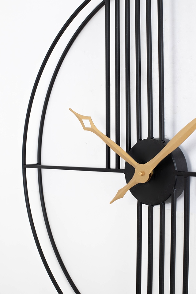 KARE zegar STRINGS 60 czarno-złoty - obrazek 3