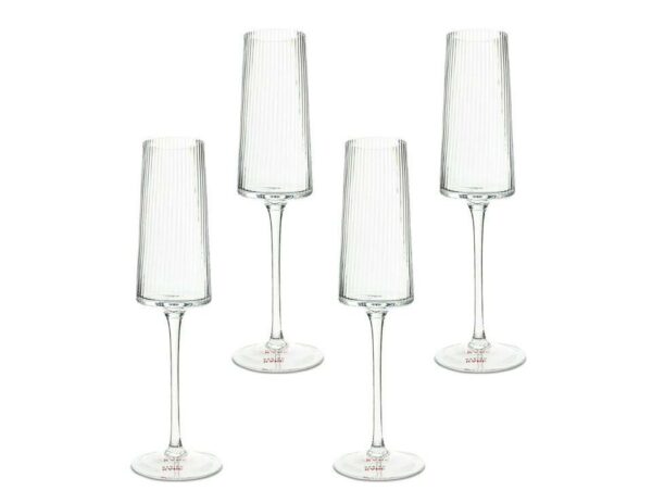 KARE komplet 4 kieliszków do szampana     RIFFLE 215 ml