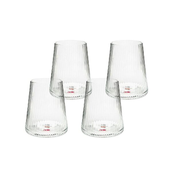 KARE komplet 4 szklanek RIFFLE 440ml      transparentny