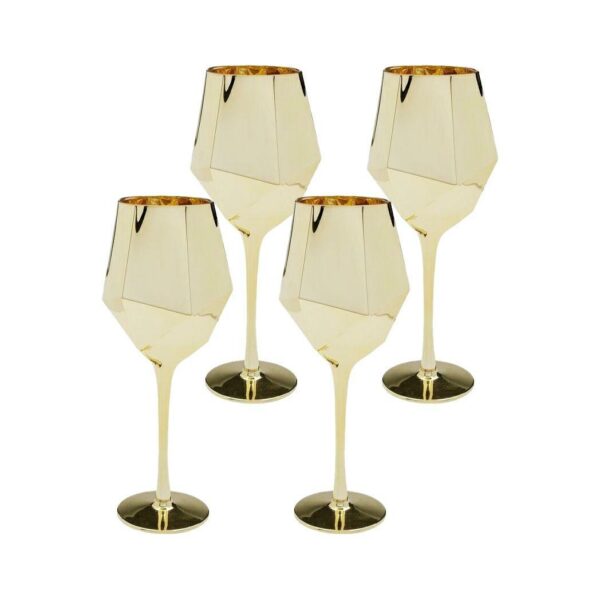 KARE komplet 4 kieliszków do wina         DIAMOND 660 ml złoty
