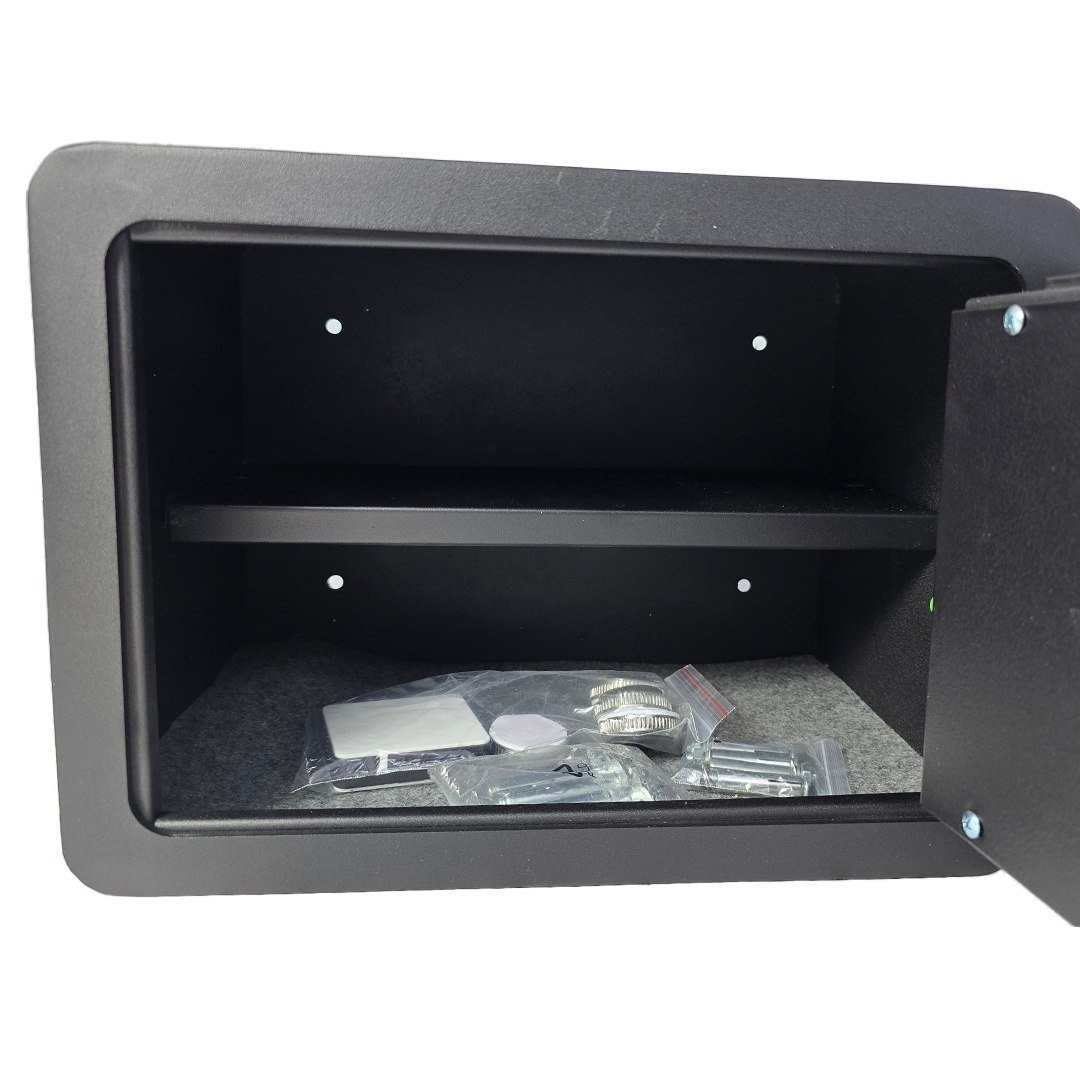 Czarny sejf biurowy domowy na kod i na klucz elektroniczny na odcisk palca - obrazek 2