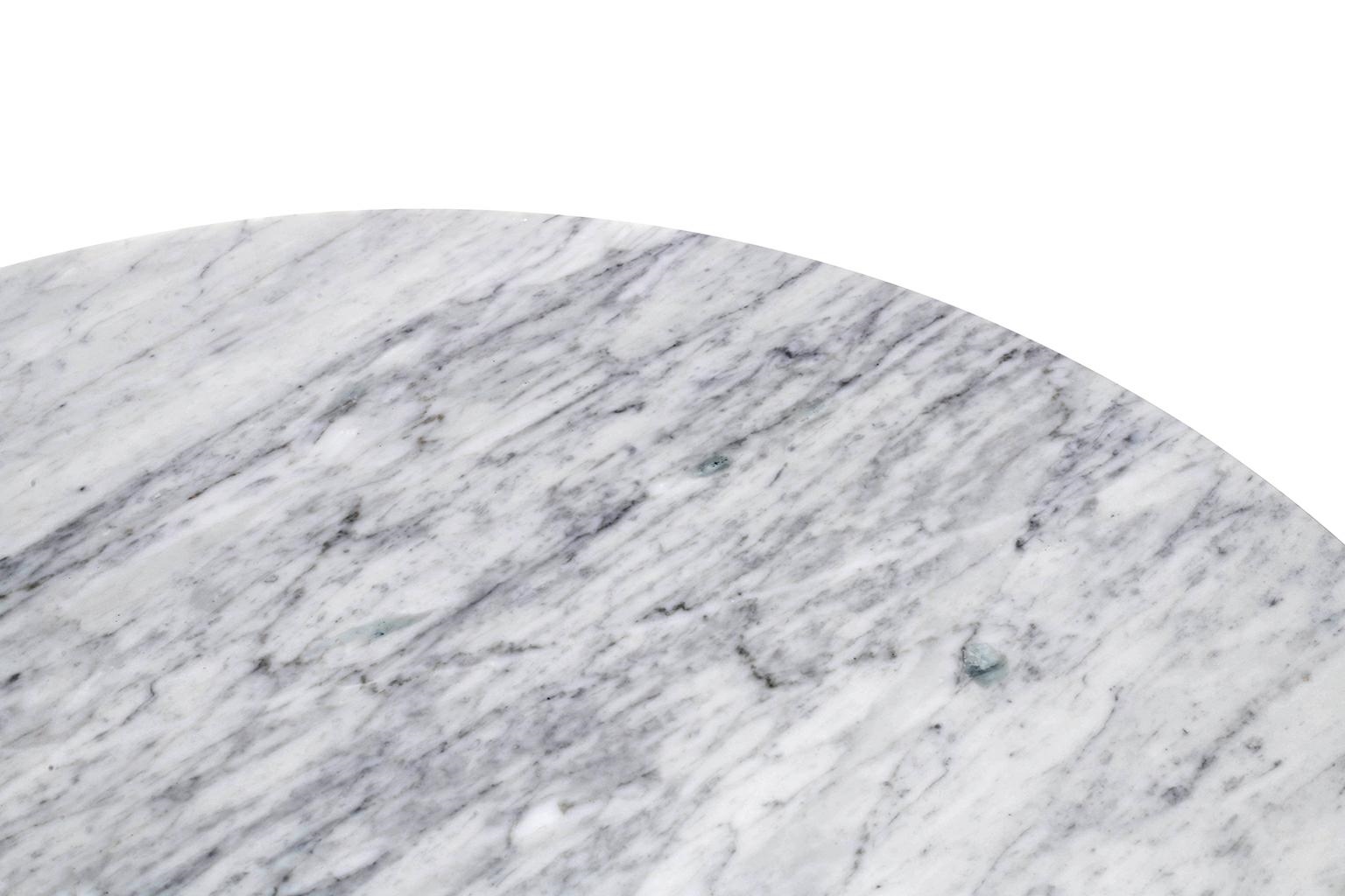 Stół TULIP MARBLE 100 CARRARA biały - marmur, metal - obrazek 3