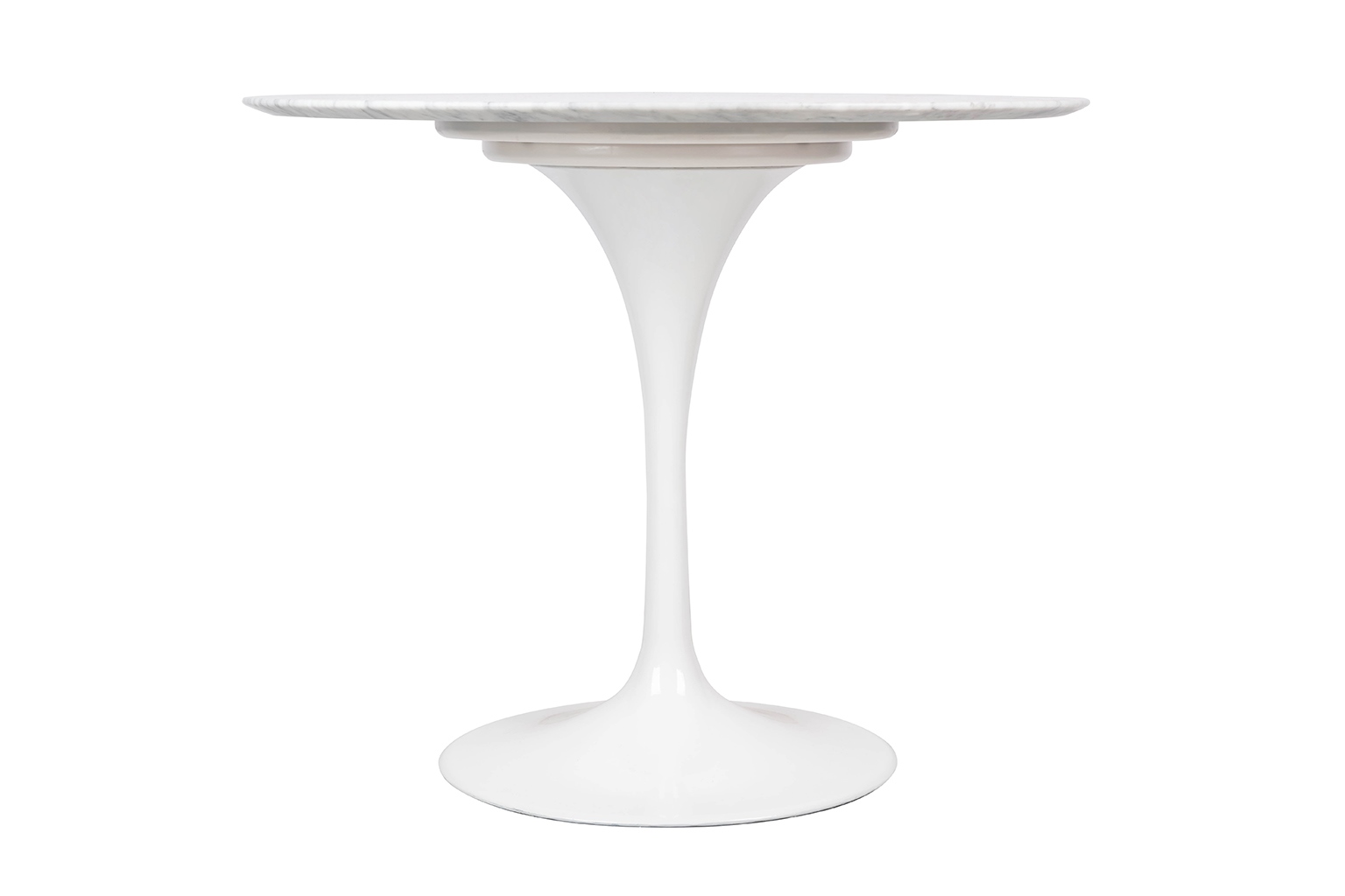 Stół TULIP MARBLE 90 CARRARA biały - marmur, metal - obrazek 2