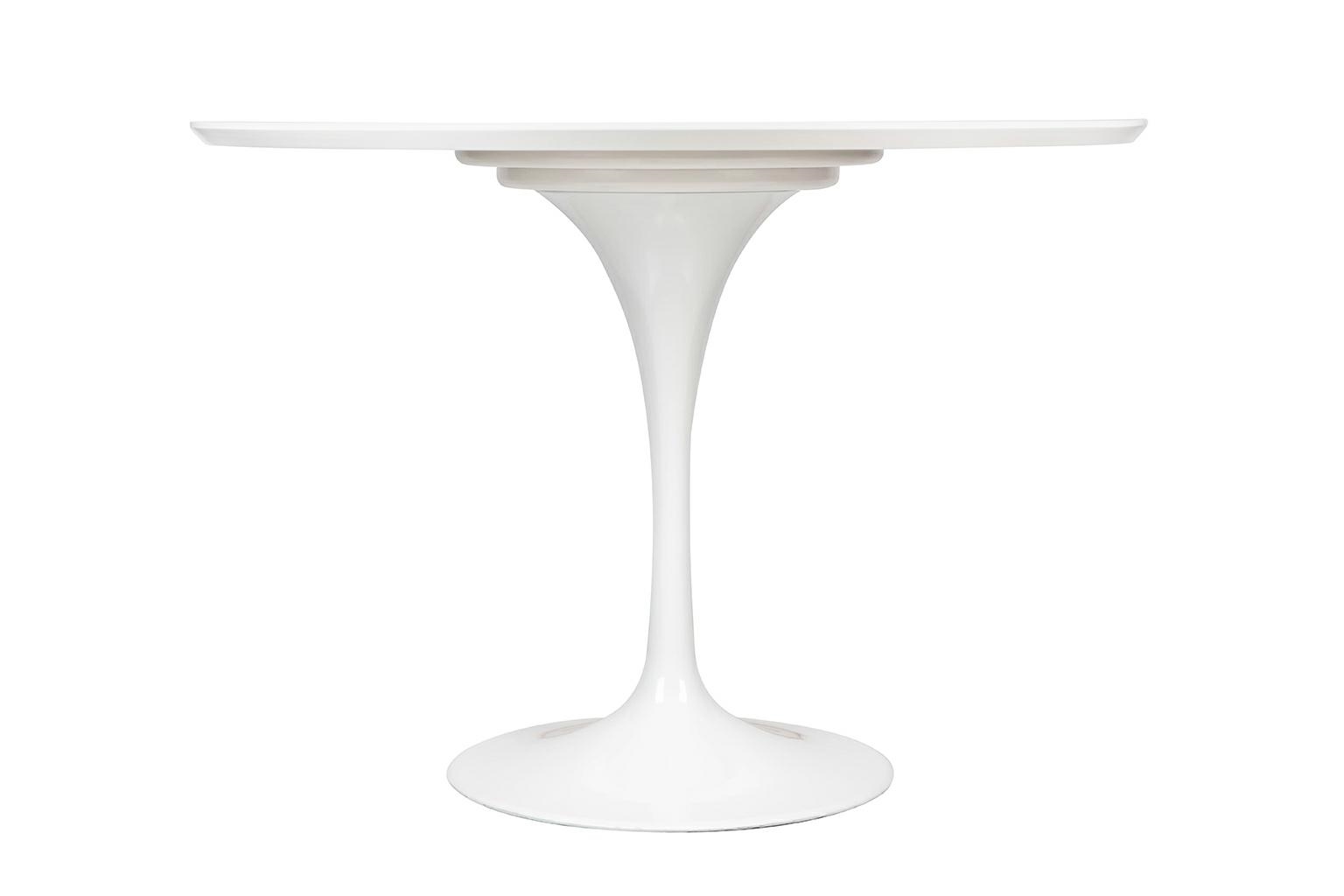 Stół TULIP PREMIUM 100 biały - MDF, metal - obrazek 2