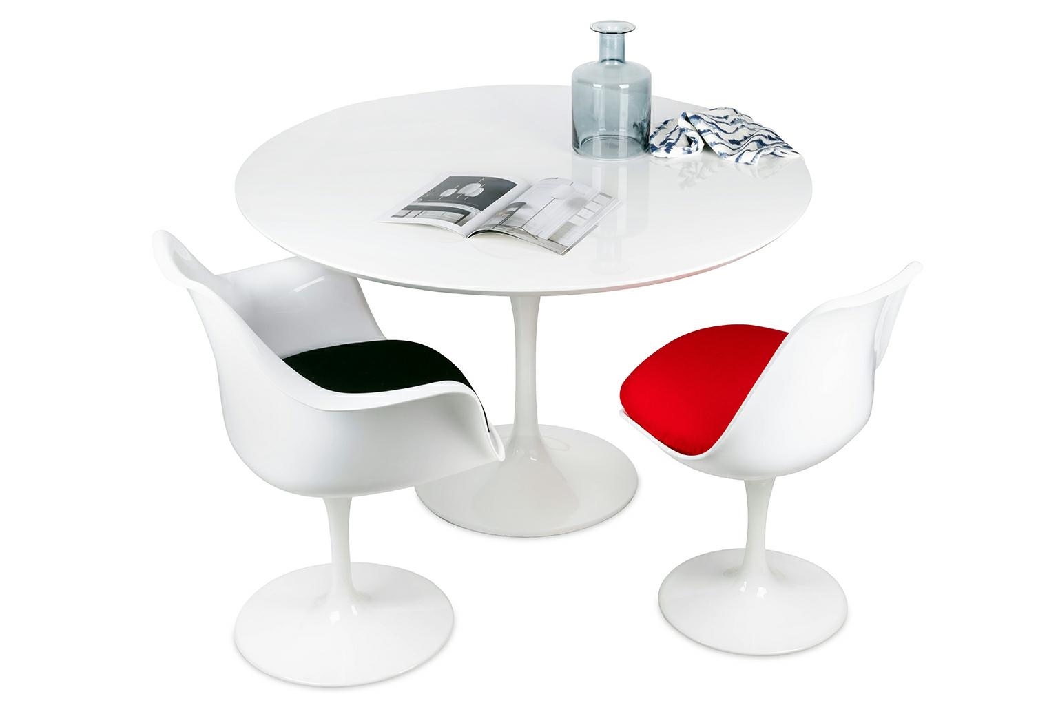 Stół TULIP PREMIUM 100 biały - MDF, metal - obrazek 3