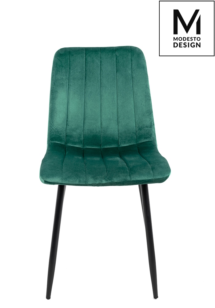 MODESTO krzesło LARA zielone - welur, metal - obrazek 2