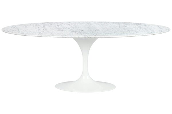 Stół TULIP ELLIPSE MARBLE CARRARA 200 biały - marmur, metal