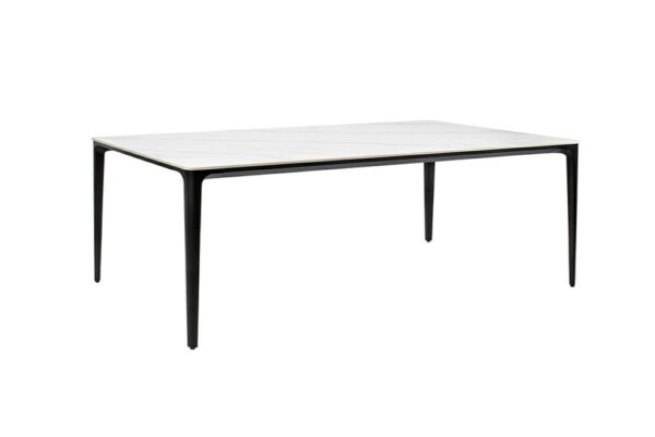 Stół SLIM 200x120 biały, czarny - ceramiczny marmur, aluminium