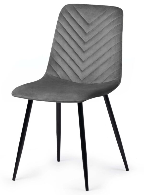 Krzesło tapicerowane TRIO VELVET DARK GREY