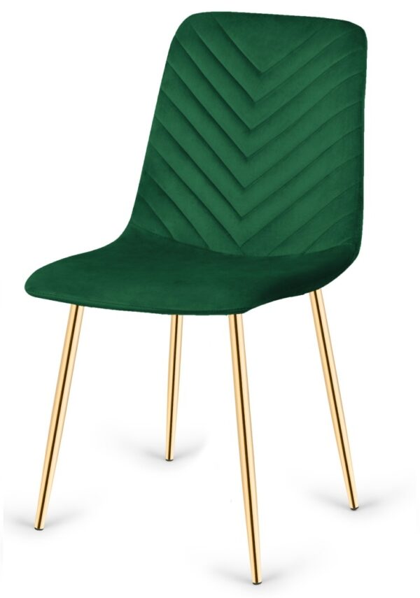 Krzesło tapicerowane TRIO VELVET GREEN GOLD