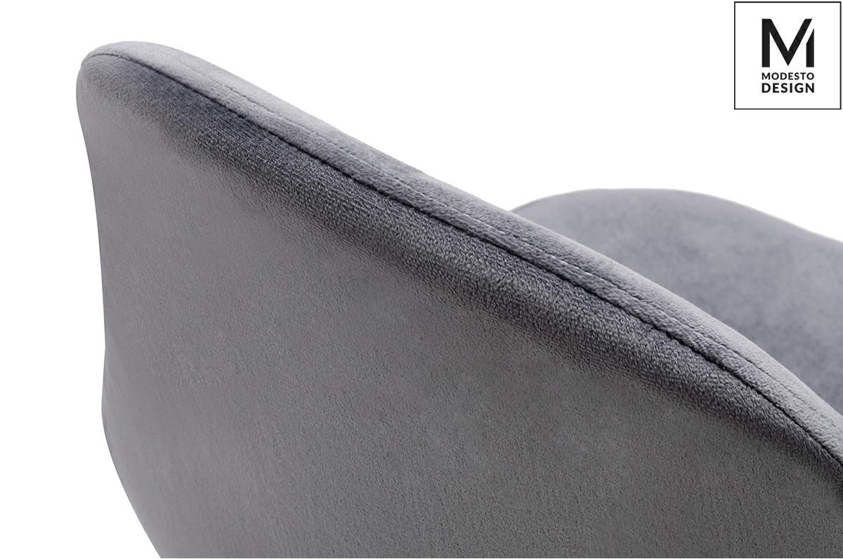 MODESTO krzesło LUCY szare - welur, metal - obrazek 3