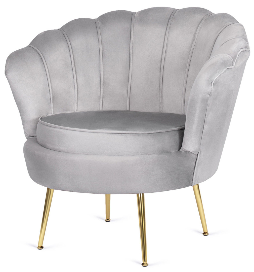 Krzesło Fotel Muszla Lugano DONNA VELVET GREY - obrazek 2