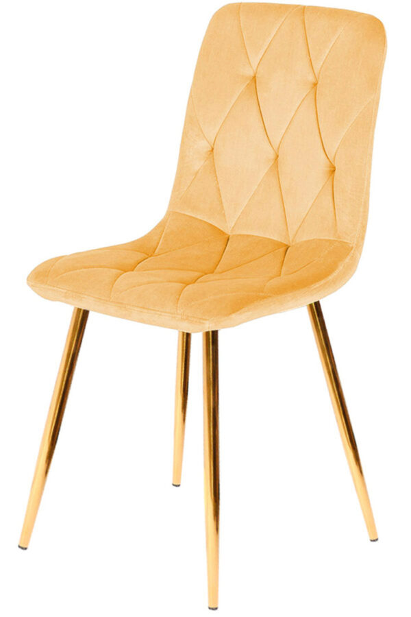 Krzesło tapicerowane BORGO VELVET MUSTARD GOLD