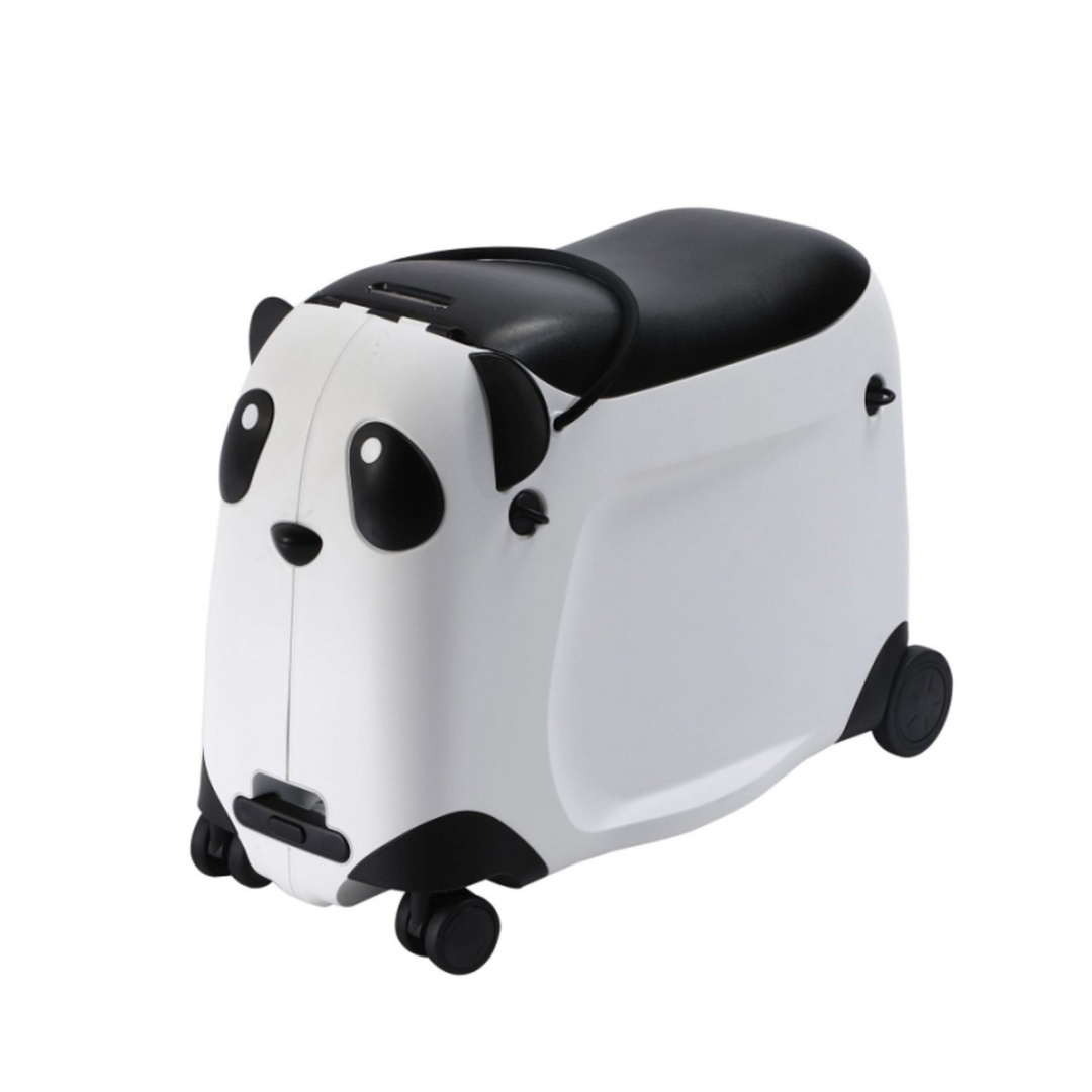 Walizka dziecięca z siedziskiem | Jeździk na kółkach do samolotu morelowa - obrazek 2