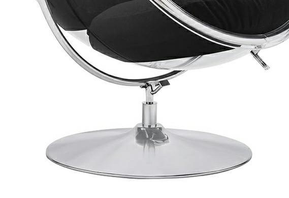 Fotel BUBBLE STAND 2 poduszka czarna - akryl, chrom, wełna - obrazek 2