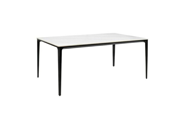 Stół SLIM 140x80 biały, czarny -          ceramiczny marmur, aluminium