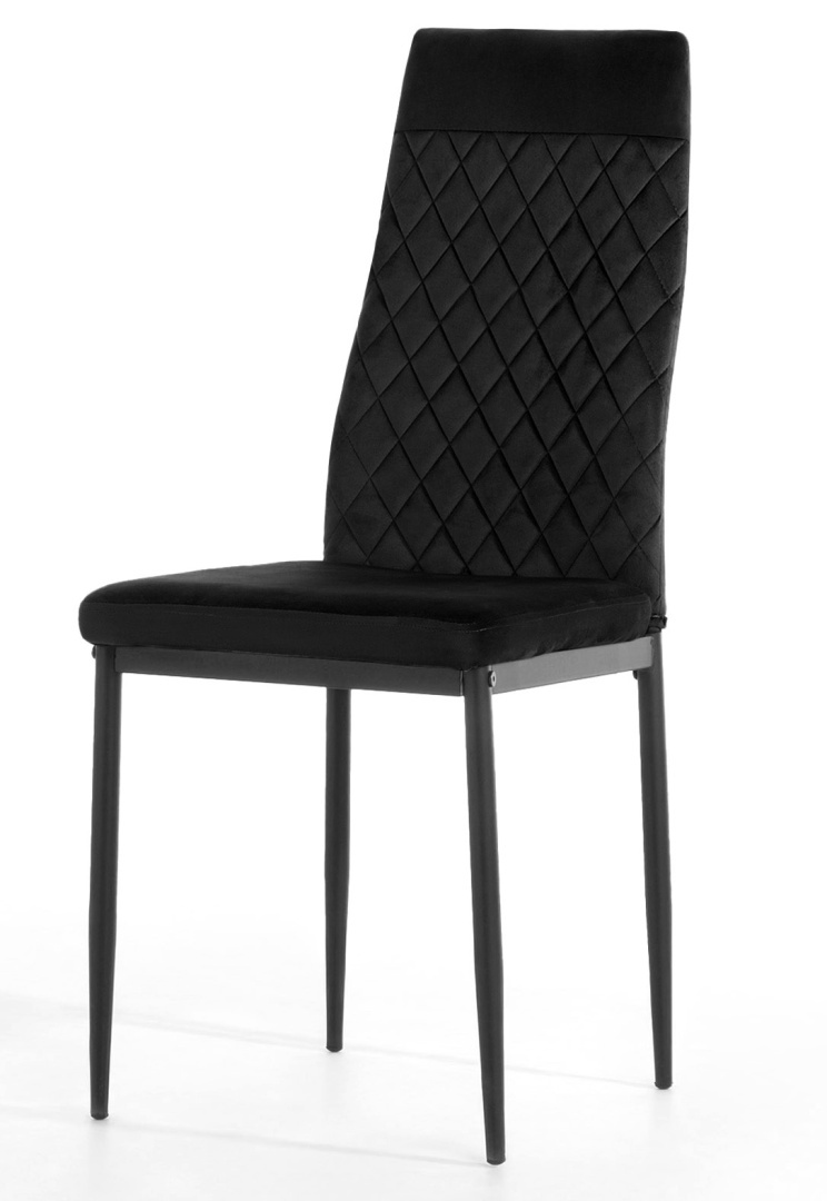 Krzesło tapicerowane zestaw 4x VALVA CARO VELVET BLACK - obrazek 2