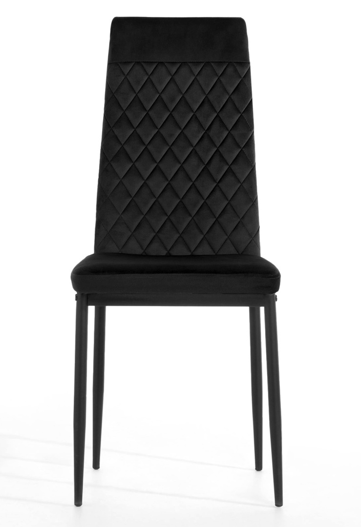 Krzesło tapicerowane zestaw 4x VALVA CARO VELVET BLACK - obrazek 3