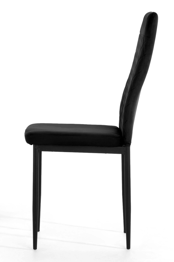 Krzesło tapicerowane zestaw 4x VALVA CARO VELVET BLACK - obrazek 4
