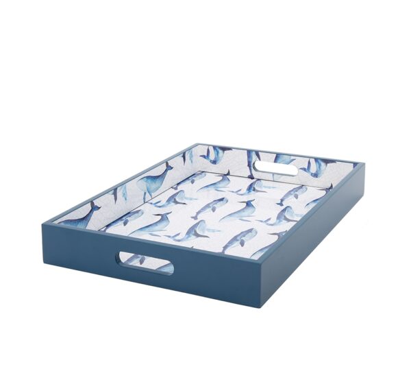 Taca dekoracyjna SHP WHALE niebieska /    biała