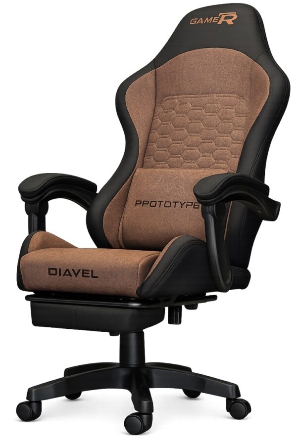 Fotel obrotowy gamingowy DIAVEL PRO FABRIC BROWN XL