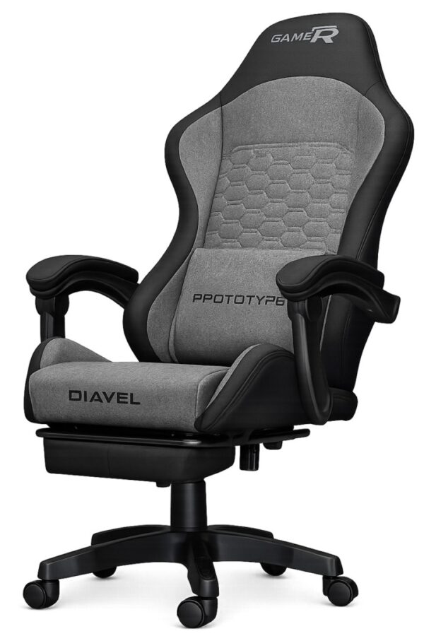 Fotel obrotowy gamingowy DIAVEL PRO FABRIC GREY XL