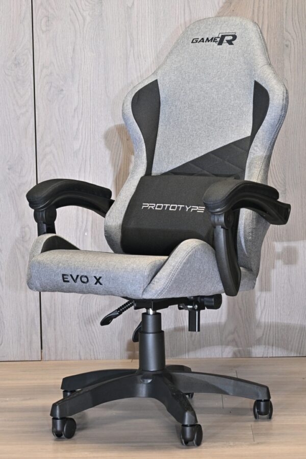 Fotel obrotowy gamingowy EVO FABRIC FULL GREY BLACK XL