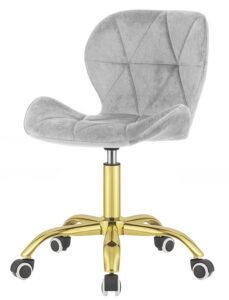 Krzesło obrotowe VASTO OFFICE VELVET GREY GOLD