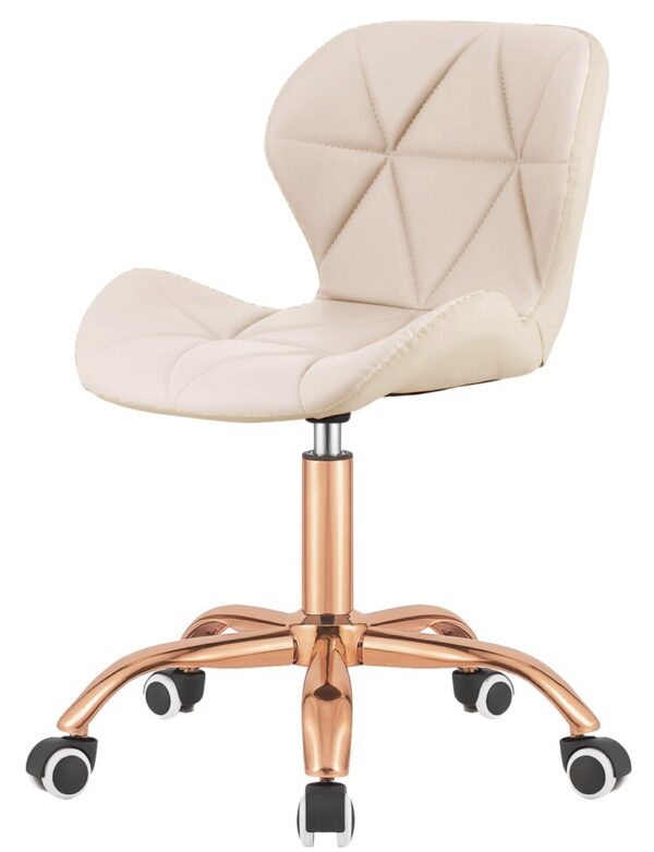 Krzesło obrotowe VASTO OFFICE PU CREAM ROSE GOLD