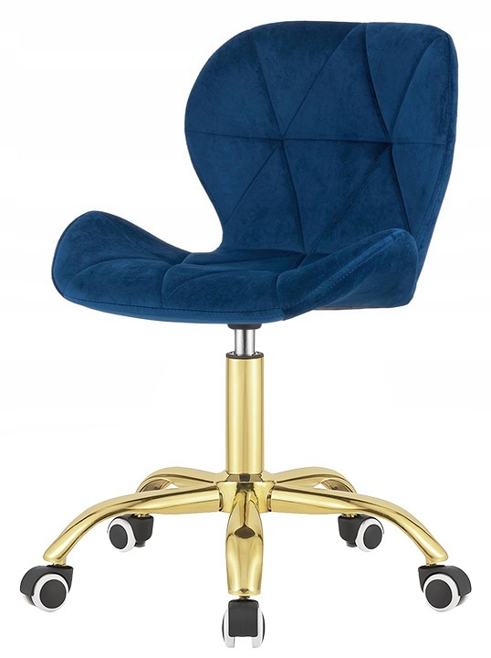 Krzesło obrotowe VASTO OFFICE VELVET BLUE GOLD