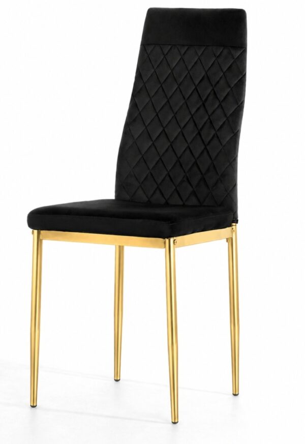 Krzesło tapicerowane VALVA CARO VELVET BLACK GOLD